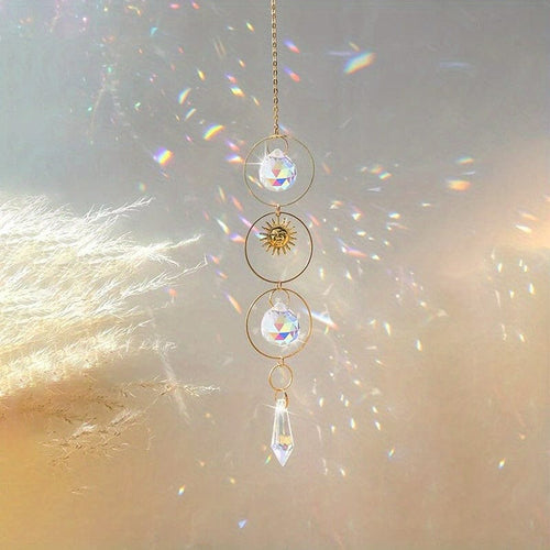 Planet Gates Sun Bead 1pc Crystal Sun Catcher, Wind Chime, Metal Pendant For Wedding Party Home Decoration Car Hanging Hanging Ornament Suncatcher, Photo Props, Outdoor Decor