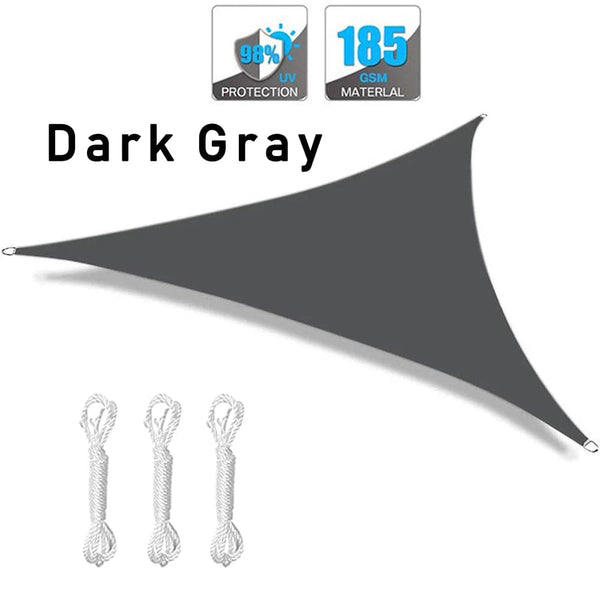 Planet Gates Sun Shelters Portable Triangle Sun Shape Sail UV Protection Outdoor Sunscreen Awning Canopy Beach Waterproof Tent Tarp Gray