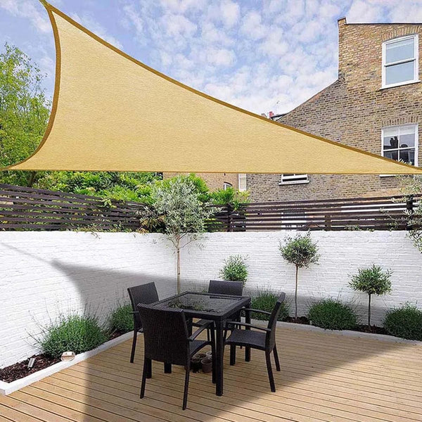 Planet Gates Sun Shelters Portable Triangle Sun Shape Sail UV Protection Outdoor Sunscreen Awning Canopy Beach Waterproof Tent Tarp Gray