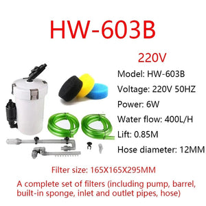 Planet Gates sunsun aquarium filter ultra-quiet external aquarium filter bucket 110V-220V  6W 400L/H  HW-602B  HW-603B  LW-602B LW-603B