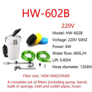Planet Gates sunsun aquarium filter ultra-quiet external aquarium filter bucket 110V-220V  6W 400L/H  HW-602B  HW-603B  LW-602B LW-603B