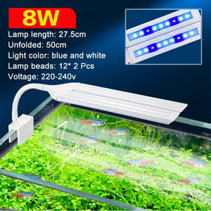 Planet Gates Super Bright Clip Lamp LED Aquarium Light for Aquatic Plant Grow Fish Tank Full Spectrum Timing Lamp 220-240V 30~70CM 4W 8W 13W