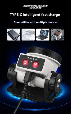 Planet Gates Super Bright LED Rechargeable High-power Headlights High Brightness Emergency Charging Outdoor Head Flashlight Fishing Lamp