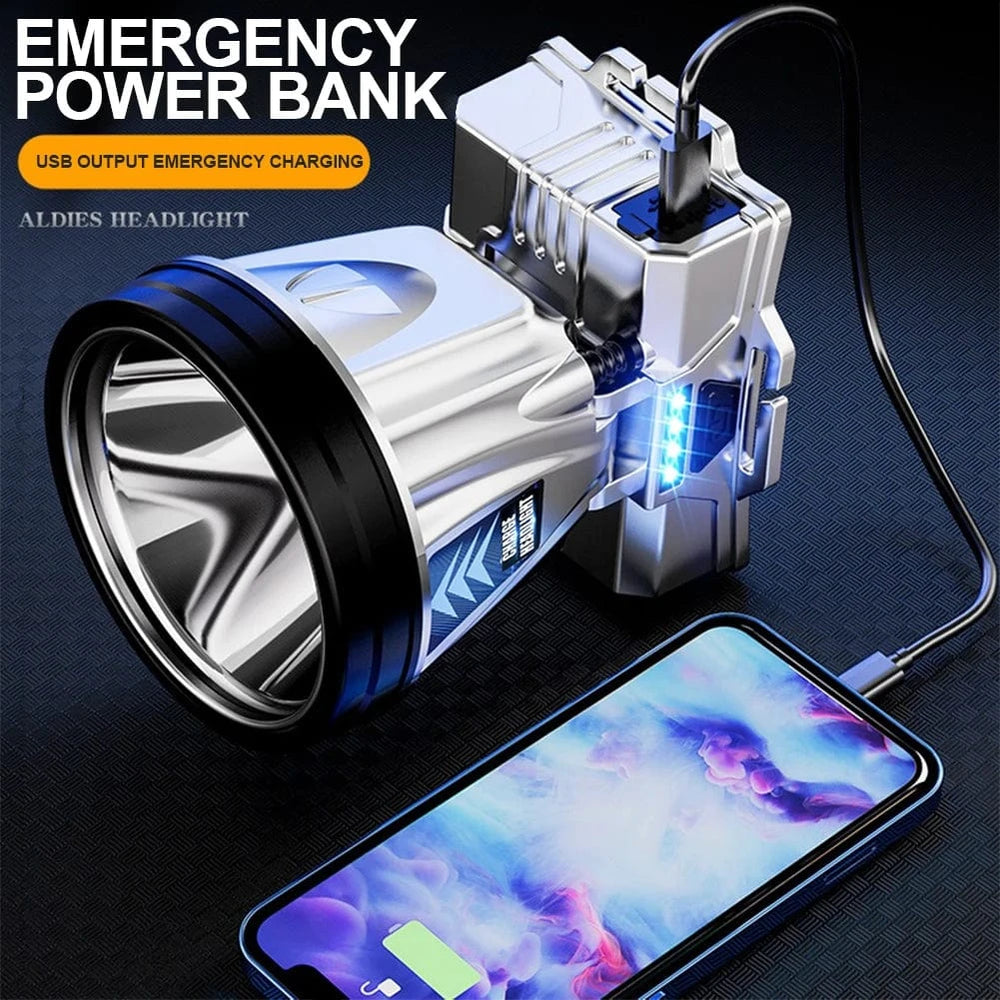 Planet Gates Super Bright Rechargeable Headlight 1200mAh High Power Headlamp Waterproof Emergency Fishing Camping Lantern Head Flashlight