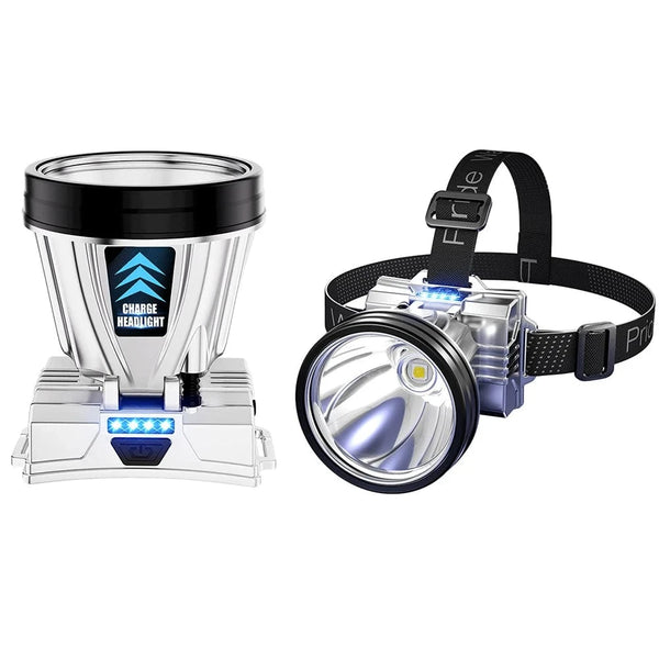 Planet Gates Super Bright Rechargeable Headlight 1200mAh High Power Headlamp Waterproof Emergency Fishing Camping Lantern Head Flashlight