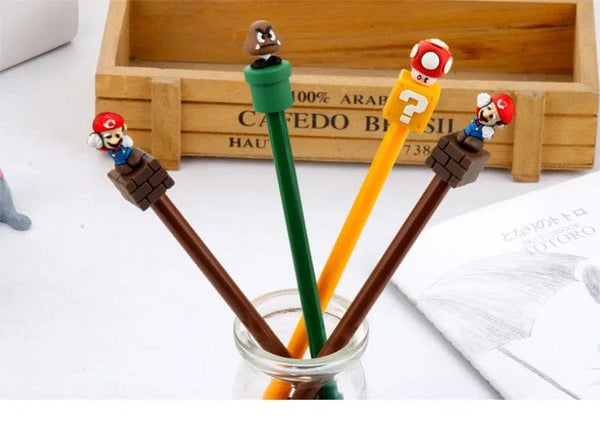 Planet Gates Super Mario Bros Black Ink Neutral Pen 0.5mm Gel Pen Cartoon Student School Supplies Stationery Pens Children's Gift