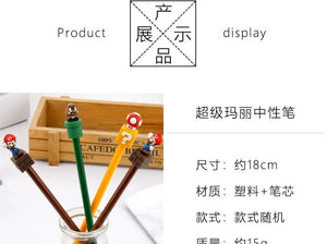 Planet Gates Super Mario Bros Black Ink Neutral Pen 0.5mm Gel Pen Cartoon Student School Supplies Stationery Pens Children's Gift