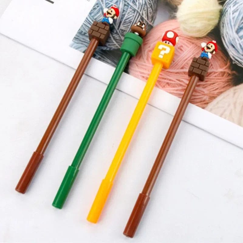 Planet Gates Super Mario Bros Black Ink Neutral Pen 0.5mm Gel Pen Cartoon Student School Supplies Stationery Pens Children's Gift