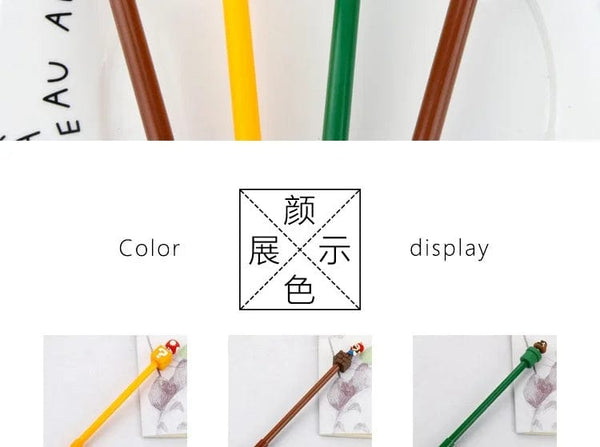 Planet Gates Super Mario Bros Black Ink Neutral Pen 0.5mm Gel Pen Cartoon Student School Supplies Stationery Pens Children's Gift