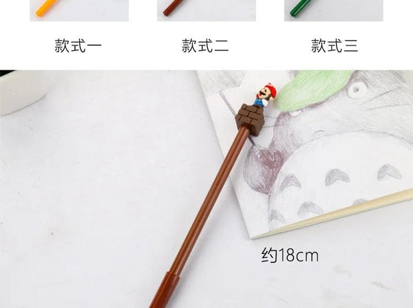Planet Gates Super Mario Bros Black Ink Neutral Pen 0.5mm Gel Pen Cartoon Student School Supplies Stationery Pens Children's Gift