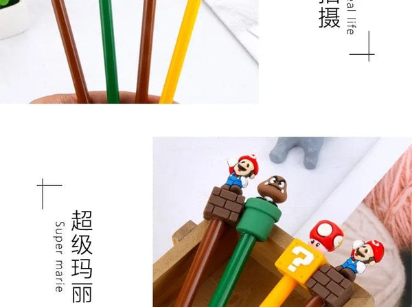 Planet Gates Super Mario Bros Black Ink Neutral Pen 0.5mm Gel Pen Cartoon Student School Supplies Stationery Pens Children's Gift