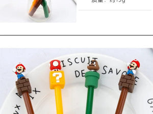 Planet Gates Super Mario Bros Black Ink Neutral Pen 0.5mm Gel Pen Cartoon Student School Supplies Stationery Pens Children's Gift