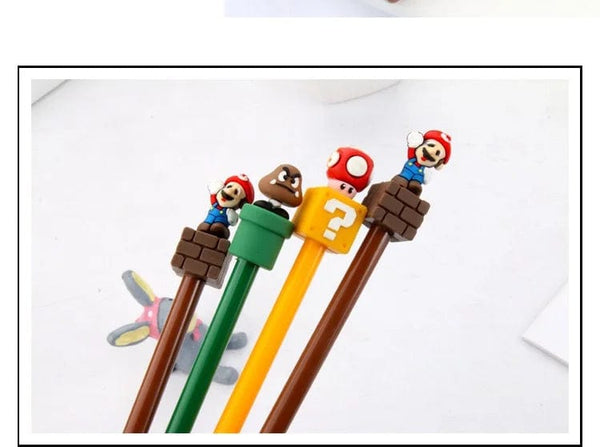Planet Gates Super Mario Bros Black Ink Neutral Pen 0.5mm Gel Pen Cartoon Student School Supplies Stationery Pens Children's Gift