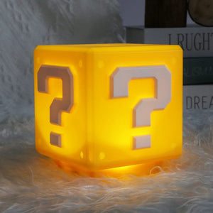 Planet Gates Super Mario LED Question Mark Night Light with Music Anime PeripheralsToad Children Bedroom Bedside Lamp USB Charging Gifts