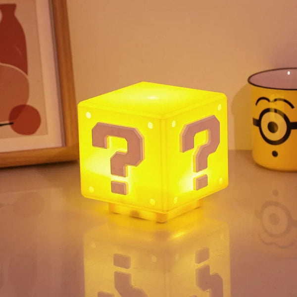Planet Gates Super Mario LED Question Mark Night Light with Music Anime PeripheralsToad Children Bedroom Bedside Lamp USB Charging Gifts