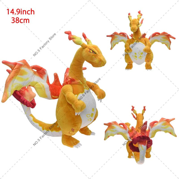 Planet Gates Super Mega Charizard 18 Styles Shiny Charizard Plush Toys Pokemon Mega Evolution X & Y Charizard Soft Stuffed Animals Toy Doll Gift for Children Kids