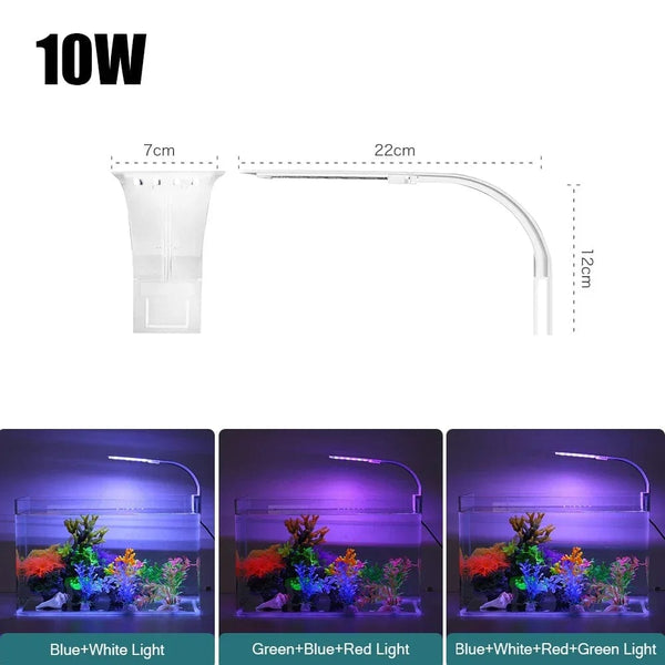 Planet Gates Super Slim LED Aquarium Light Lighting plants Grow Light 5W/10W/15W Aquatic Plant Lighting Waterproof Clip-on Lamp For Fish Tank