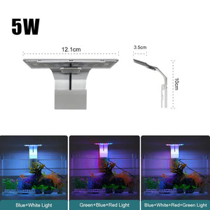 Planet Gates Super Slim LED Aquarium Light Lighting plants Grow Light 5W/10W/15W Aquatic Plant Lighting Waterproof Clip-on Lamp For Fish Tank