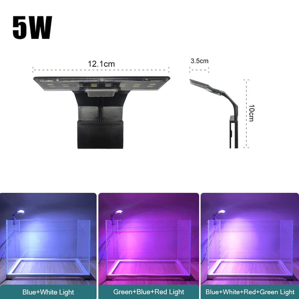 Planet Gates Super Slim LED Aquarium Light Lighting plants Grow Light 5W/10W/15W Aquatic Plant Lighting Waterproof Clip-on Lamp For Fish Tank