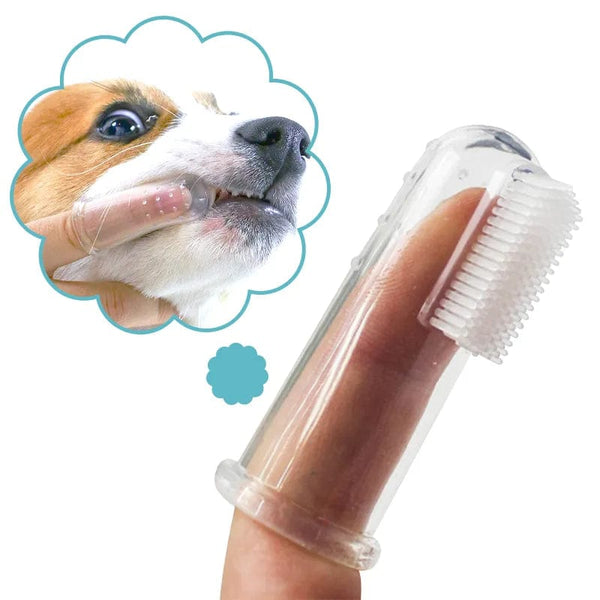 Planet Gates Super Soft Pet Finger Toothbrush Teddy Dog Brush Bad Breath Tartar Teeth Care Tool Dog Cat Cleaning Silicagel Pet Supplies