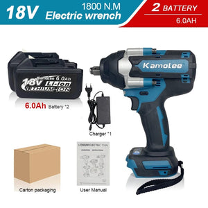 Planet Gates 【Super Torque】Kamolee 1800N.m  DTW700 Electric Impact Wrench High Torque 1/2 Inch Compatible With 18V Makita Battery