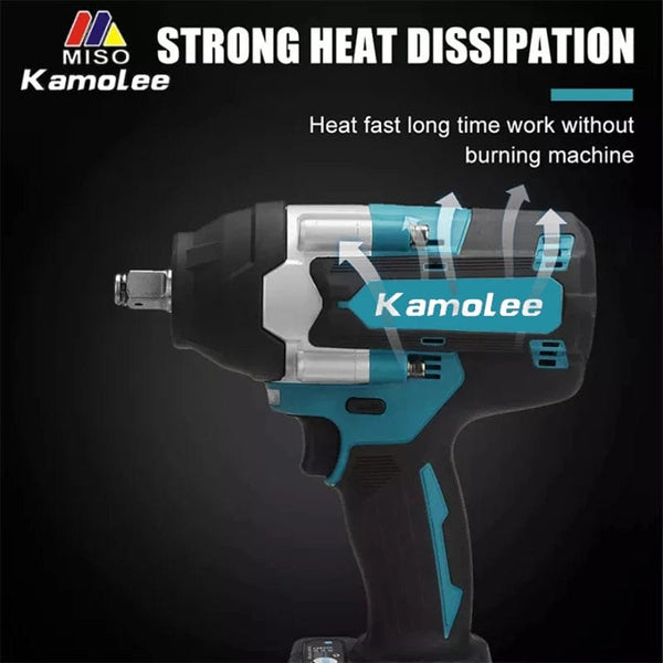 Planet Gates 【Super Torque】Kamolee 1800N.m  DTW700 Electric Impact Wrench High Torque 1/2 Inch Compatible With 18V Makita Battery