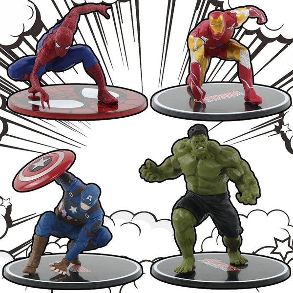 Planet Gates Superhero Figure SpiderMan Ironman Captain America Hulk War Machine Action Figure Model Toys For Kids Christmas Gift