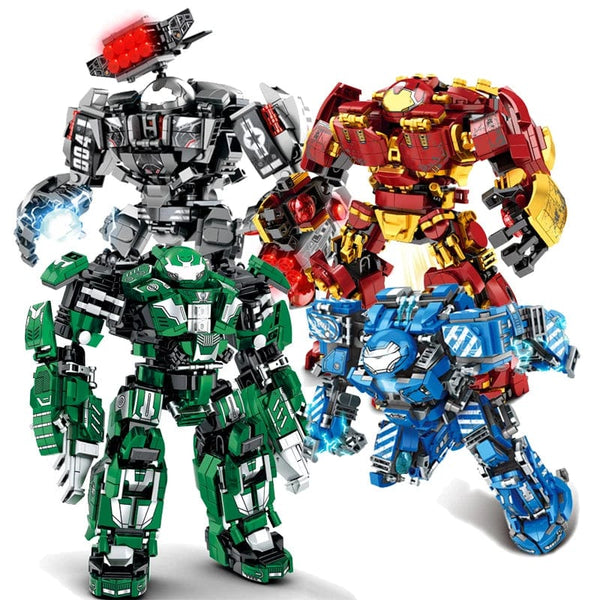 Planet Gates Superheroes Mecha Building Blocks Toys for Boys Super Armor Robot Model Military Warrior Action Figures Gifts for Kids Children