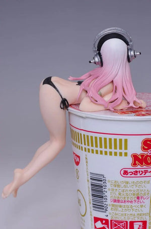 Planet Gates SUPERSONICO / No box 10CM Anime Figure Super Sonico PVC Action Figurine Model Toy Cake Decor Swimsuit Dress Up SoniComi Noodle Stopper Figure Gift