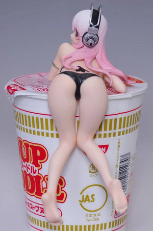 Planet Gates SUPERSONICO / No box 10CM Anime Figure Super Sonico PVC Action Figurine Model Toy Cake Decor Swimsuit Dress Up SoniComi Noodle Stopper Figure Gift