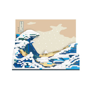 Planet Gates Surfing Puzzle Pantasy Kanagawa Surfing Puzzle Ukiyo-E Building Block Decoration Creative Assembling Toy World Famous Painting Gift