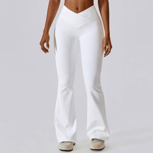 Planet Gates Swan White / L / CHINA Flare Leggings Yoga Pants Women High Waist Wide Leg Pants Women Gym Workout Fitness Sports Flared Pant Latin Dance Trousers