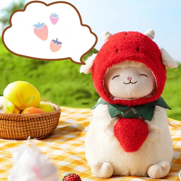 Planet Gates Sweet White Sheep Lam Hold Tulip Flower Soft Stuffed Hug Doll Plush Toy Kid Girl Birthday Christmas Gift 1pc