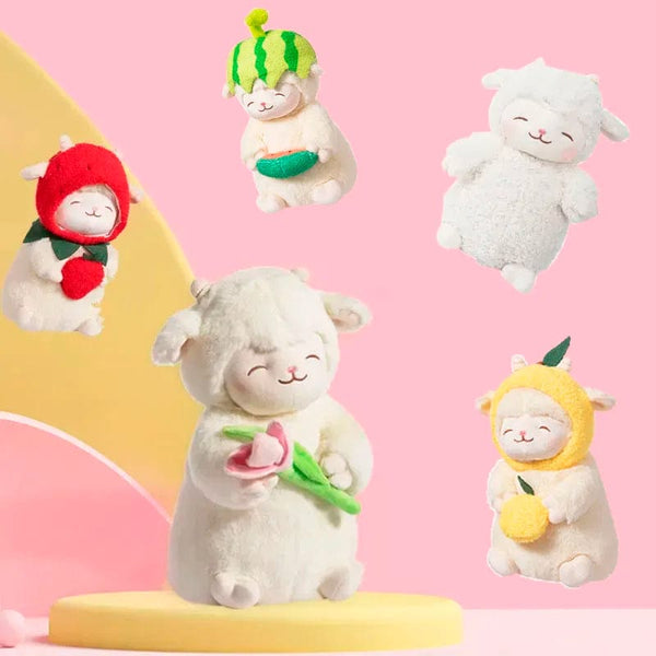 Planet Gates Sweet White Sheep Lam Hold Tulip Flower Soft Stuffed Hug Doll Plush Toy Kid Girl Birthday Christmas Gift 1pc