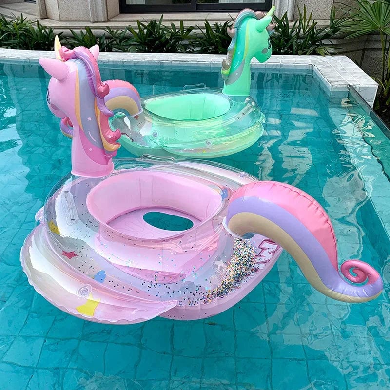 Planet Gates Swim Ring Inflatable Pool Float Baby Rainbow Sequined Unicorn for Kids Swimming Circle Children Swim Ring Pool Toys Floating