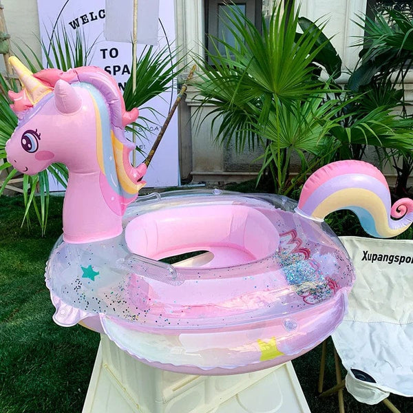 Planet Gates Swim Ring Inflatable Pool Float Baby Rainbow Sequined Unicorn for Kids Swimming Circle Children Swim Ring Pool Toys Floating