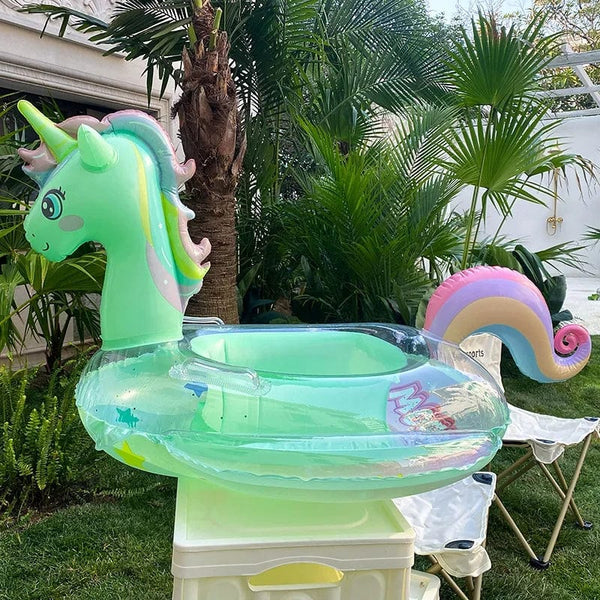 Planet Gates Swim Ring Inflatable Pool Float Baby Rainbow Sequined Unicorn for Kids Swimming Circle Children Swim Ring Pool Toys Floating