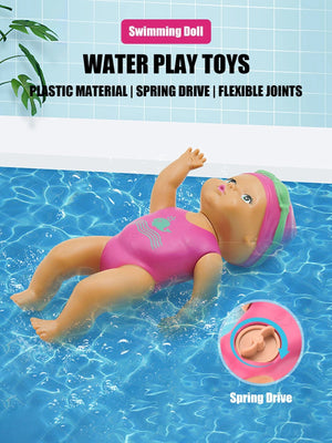 Planet Gates Swimming Doll / Other 1pcs 6 Inch Mini Swimming Doll Kids Bathroom Bath Toy Baby Bathtub Toy on chain automatic Swimming Little Doll