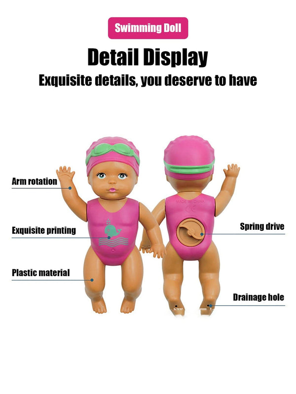 Planet Gates Swimming Doll / Other 1pcs 6 Inch Mini Swimming Doll Kids Bathroom Bath Toy Baby Bathtub Toy on chain automatic Swimming Little Doll