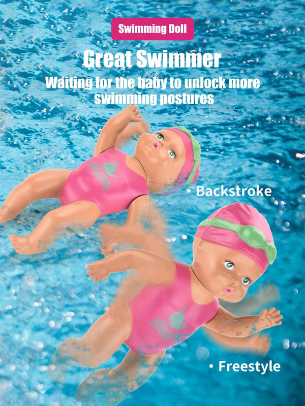 Planet Gates Swimming Doll / Other 1pcs 6 Inch Mini Swimming Doll Kids Bathroom Bath Toy Baby Bathtub Toy on chain automatic Swimming Little Doll