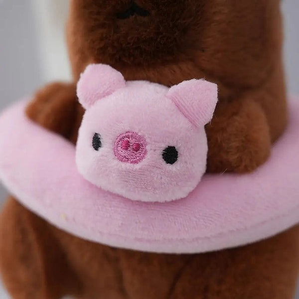 Planet Gates Swimming Ring Capybara Plush Capybara Keychain Stuffed Animals Cute Toy Capybara Bag Pendant Headgear Capybara Doll
