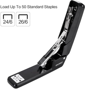 Planet Gates Swing-Arm Swivel Stapler  25 Sheet Capacity 360 Degree Rotate Desktop Staplers For Booklet Or Book Binding Black