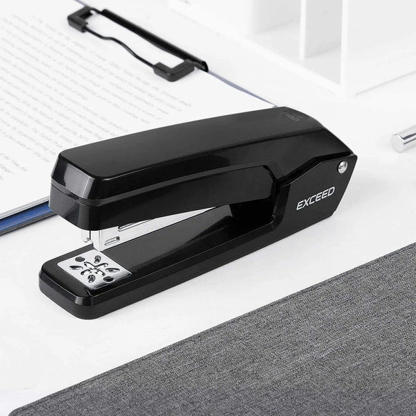 Planet Gates Swing-Arm Swivel Stapler  25 Sheet Capacity 360 Degree Rotate Desktop Staplers For Booklet Or Book Binding Black