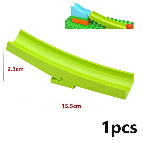 Planet Gates Swinging Track Big Size Building Block Marble Race Run Slide Track Maze Ball Funnel Dinosaur Animal Large Particle Brick Compatible Duploes Toy