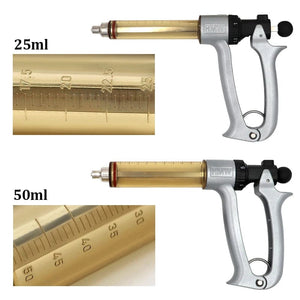 Planet Gates Syringe / 50ml 25/50ml Semi-Automatic Veterinary Continuous Syringe Animal Injection Adjustable Vaccine Syringe for Livestock Cattle Sheep