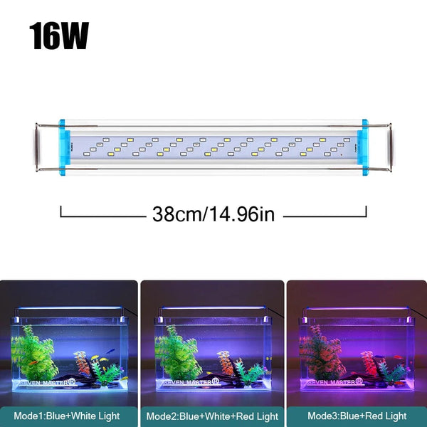 Planet Gates SZD-B40CF-16W 18~70CM Super Bright Lamp LED Aquarium Light For Aquatic Plant Fish Tank Extensible Clip Lamp 90~260V