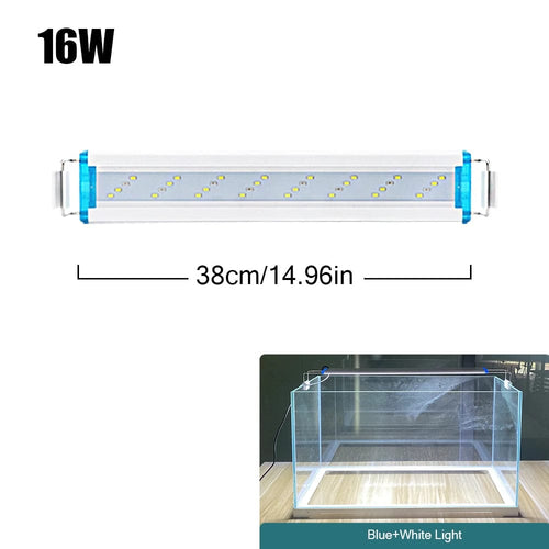 Planet Gates SZD-B40WW-16W 18~70CM Super Bright Lamp LED Aquarium Light For Aquatic Plant Fish Tank Extensible Clip Lamp 90~260V
