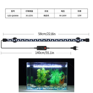 Planet Gates SZD-Q60WW EU Aquarium Light LED Plant Grow Lamp Waterproof Fish Tank Light 18-58CM Underwater Aquariums Decor Lighting 90-260V 5730chip