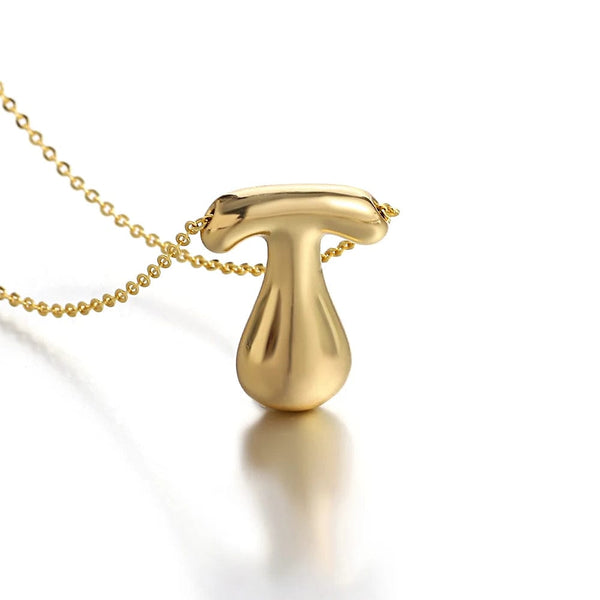 Planet Gates T Greatera Gold Color Chunky Balloon Bubble Initial Letter Pendant Choker Necklaces for Women Custom Personalized Jewelry
