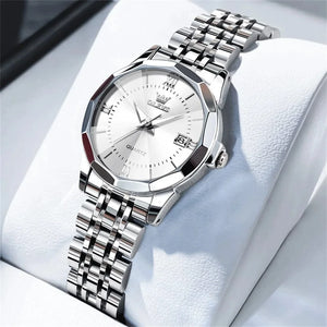 Planet Gates T-silver white / United States OLEVS Elegant Fashion Women's Watches Luxury Brand Original Quartz Watch for Ladies Waterproof Stainless Steel Luminous Date